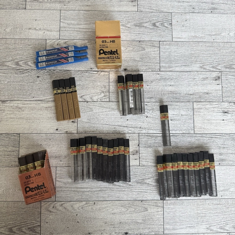Lead Refills Super Hi Polymer Large Lot 47 Pentel Tubes + 3 Staedtler Tubes